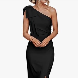 Worn Once PrettyGarden Formal Dress One Shoulder Ruched Bodycon Slit Maxi Dress